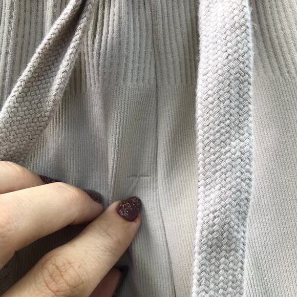 Gymshark Pants Pause Joggers Pebble Grey Beige Ribbed Sides Drawstring xs - Picture 6 of 7